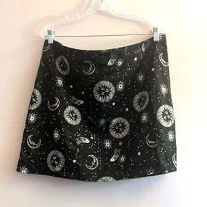 Celestial Print Mini Skirt